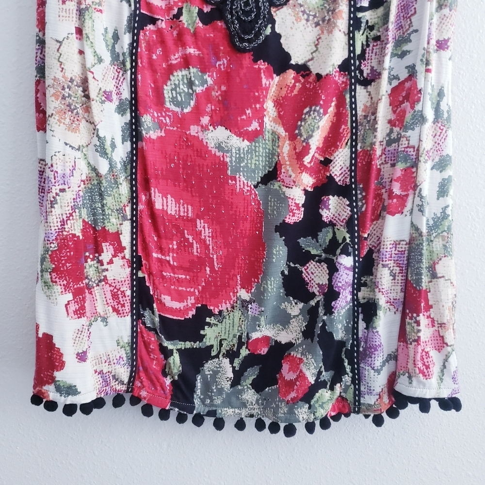 Anthropologie PomPom Sleeveless Floral Blouse New With Tags - Picture 5 of 9